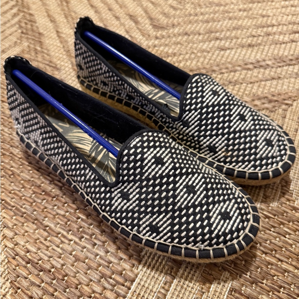 Dolce Vita Black and White Woven Espadrille Flats